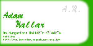 adam mallar business card